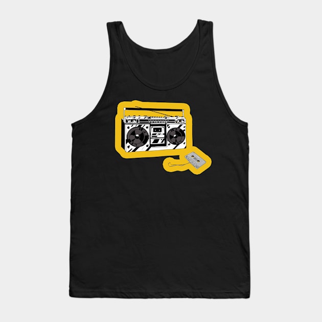 Ghettoblaster-Tape Tank Top by Schimmi